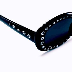 Black Rhinestone Sunglasses, Bling , NEW, with case & cleaning cloth
